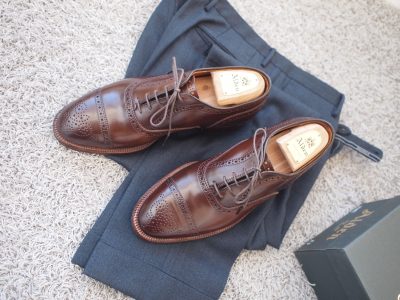 ALDEN Cigar Semi Brogue Cap Toe Balmoral